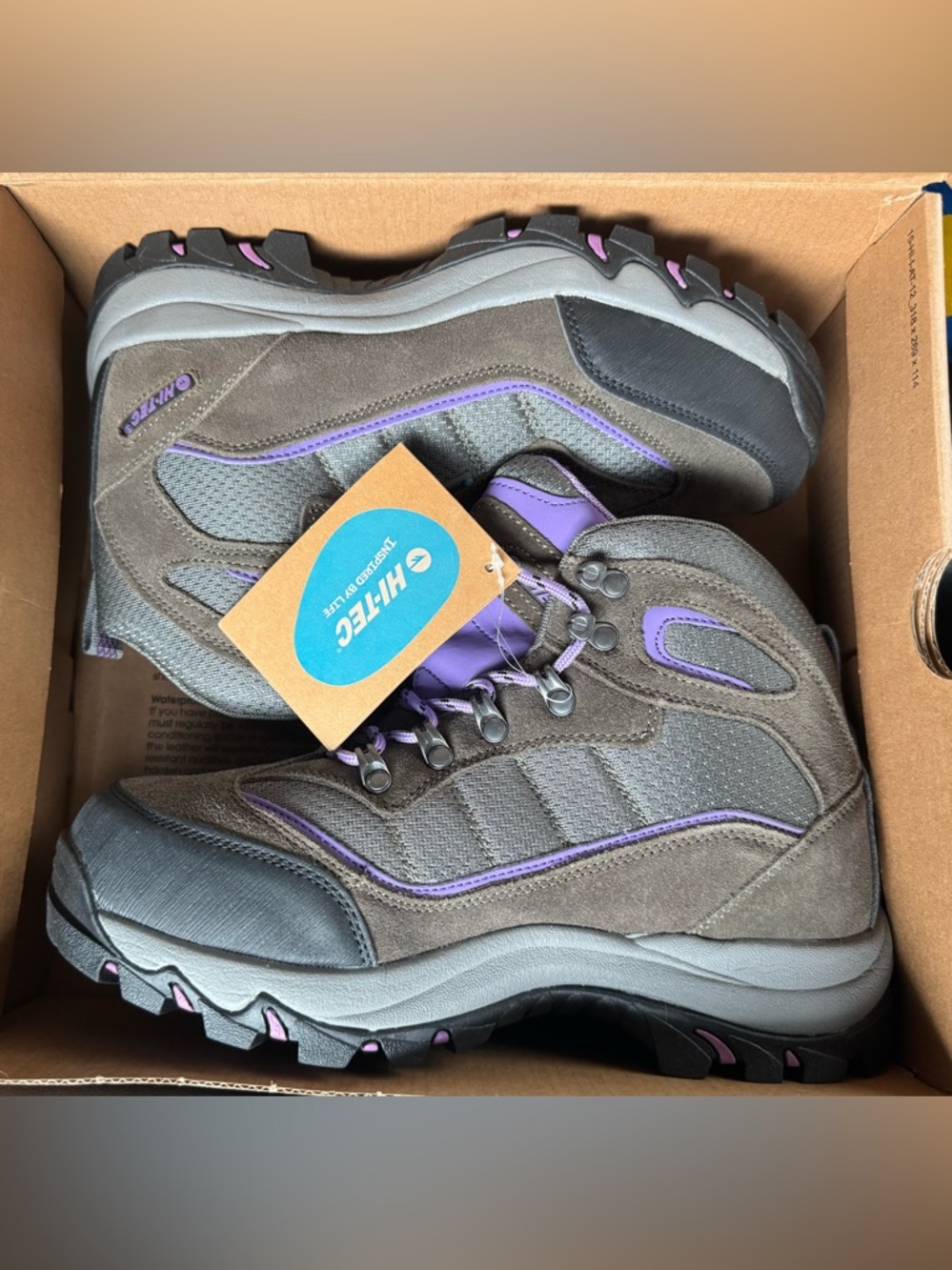 Hi-Tec Women's Grey Hiking Boots Waterproof Size 10 NWT